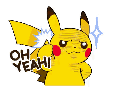 Pikachu celebrating your choice with a thumbs-up.